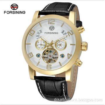 FORSINING A165 belt tourbillon men's watch waterproof business luxury automatic mechanical watch